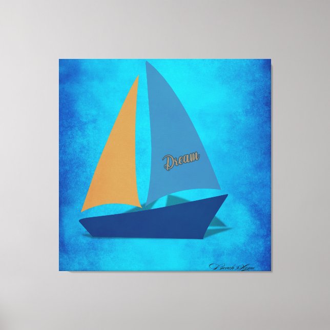 Colorful sail boat canvas print (Front)