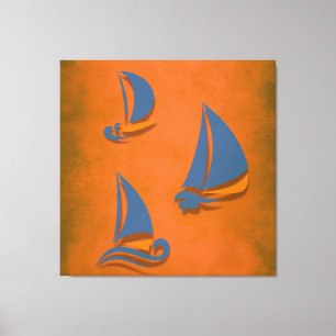 Colorful sail boat canvas print