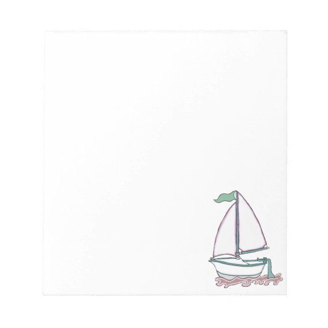Colorful Sailboat 4 Notepad (Front)