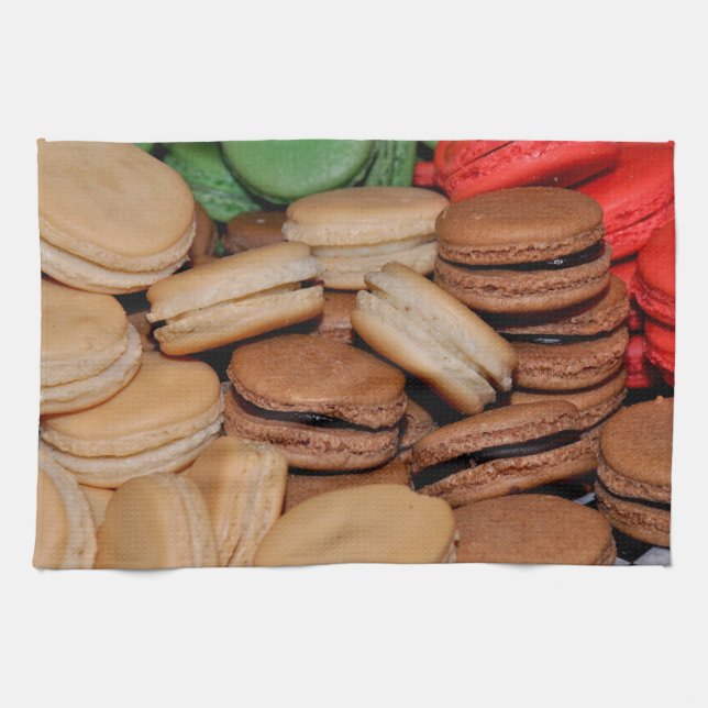 Colorful sandwich cookies kitchen towel (Horizontal)