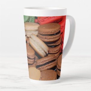 Colorful sandwich cookies latte mug