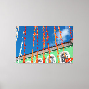 Colorful Sao Joao Festival Bunting Flags in Pelour Canvas Print