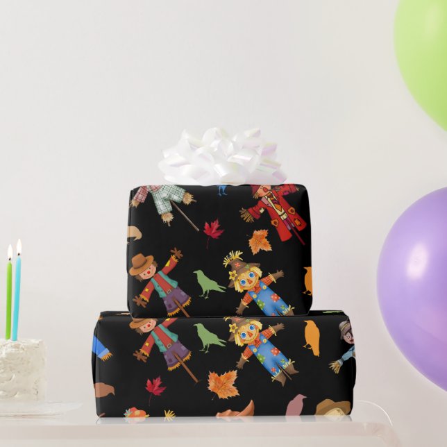 COLORFUL SCARECROW WRAPPING PAPER (Party Gifts)