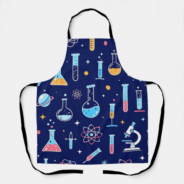 Colorful Science Lab Pattern Modern Chemistry  Apron (Front)