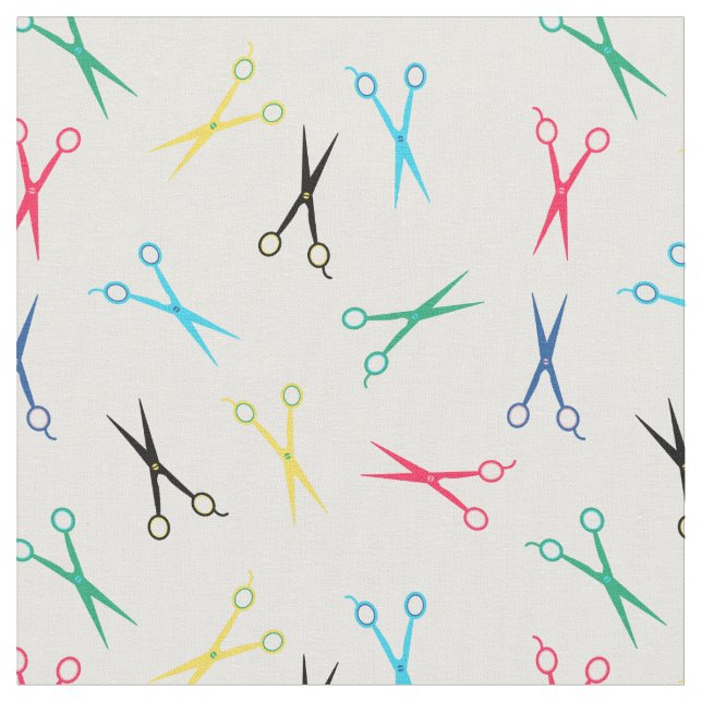 Colorful Scissor Pattern Fabric (Close Up)