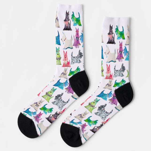 Colorful Scottie Socks (Left)