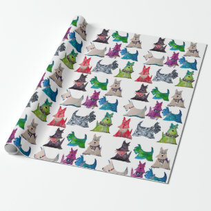 Colorful Scottie Wrapping Paper