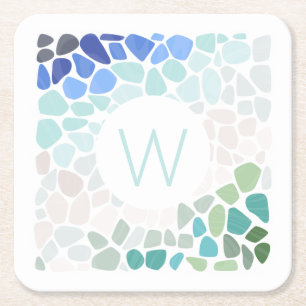 Colorful Sea Glass Coaster
