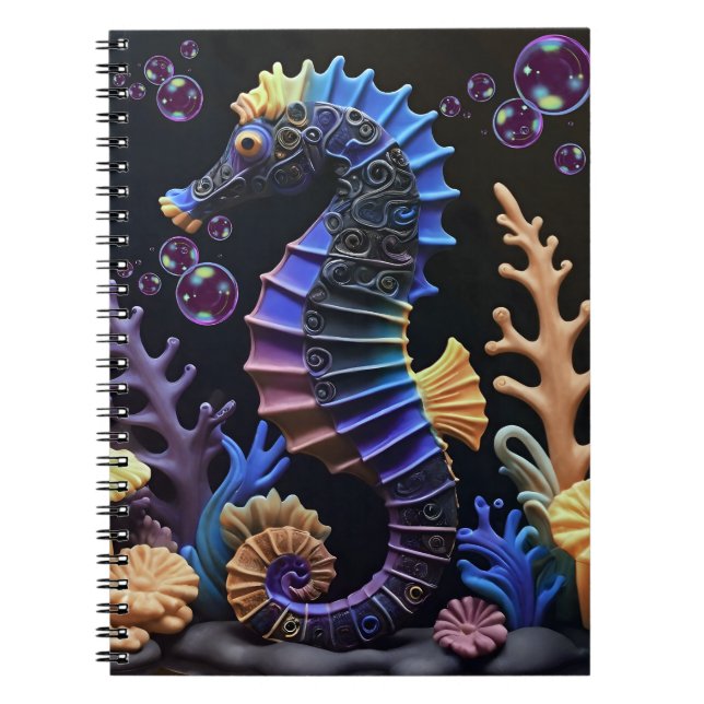  Colorful Seahorse Notebook (Front)