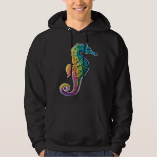 Colorful seahorse  Underwater  Diving  Aquarists Hoodie