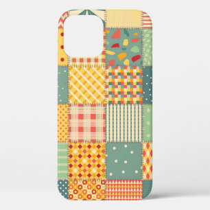 Colorful seamless patchwork pattern with abstract  iPhone 12 case