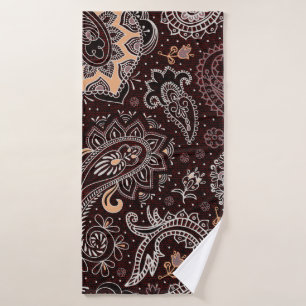 Colorful seamless pattern in paisley style. Vintag Bath Towel