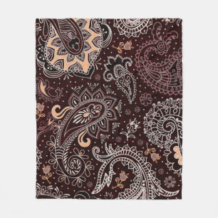 Colorful seamless pattern in paisley style. Vintag Fleece Blanket