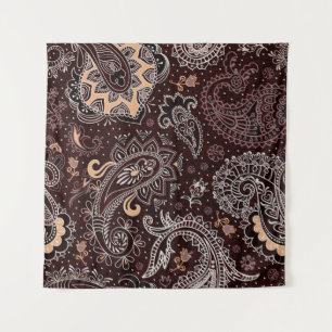 Colorful seamless pattern in paisley style. Vintag Tapestry