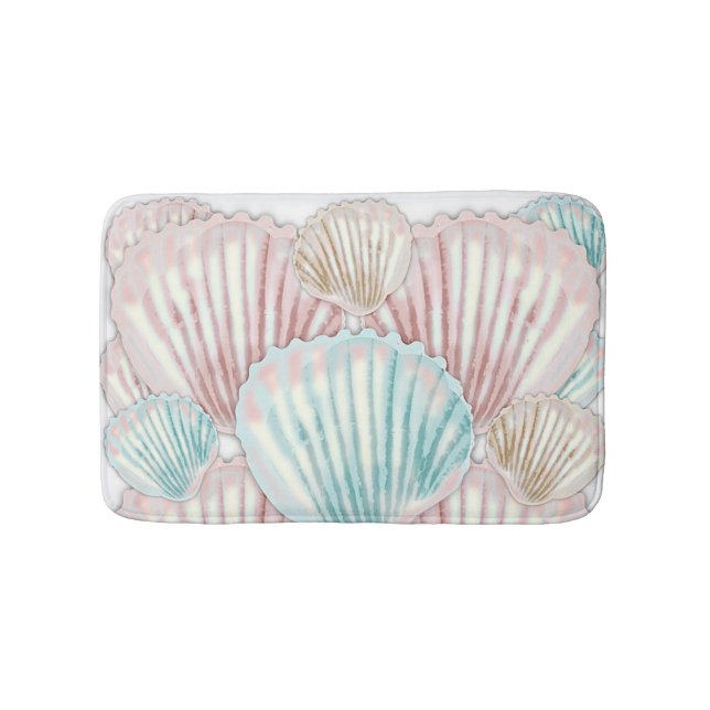 Colorful Seashell Cluster Bath Mat (Front)