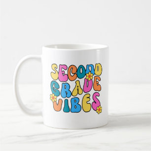 Colorful Second Grade Vibes– Back to school Retro Coffee Mug