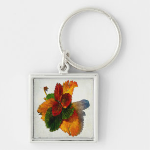 Colorful shades of autumn leaves  keychain