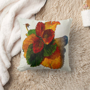 Colorful shades of autumn leaves  throw pillow