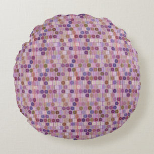 Colorful shapes round pillow