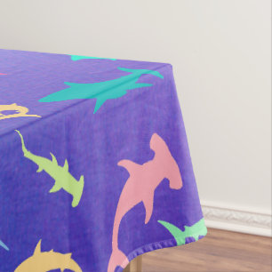 Colorful shark under the sea School Party Tablecloth