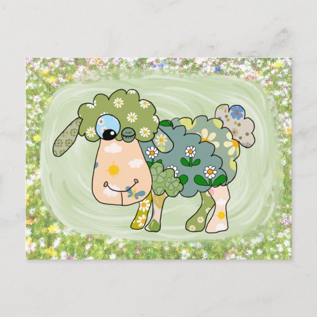 colorful sheep postcard (Front)