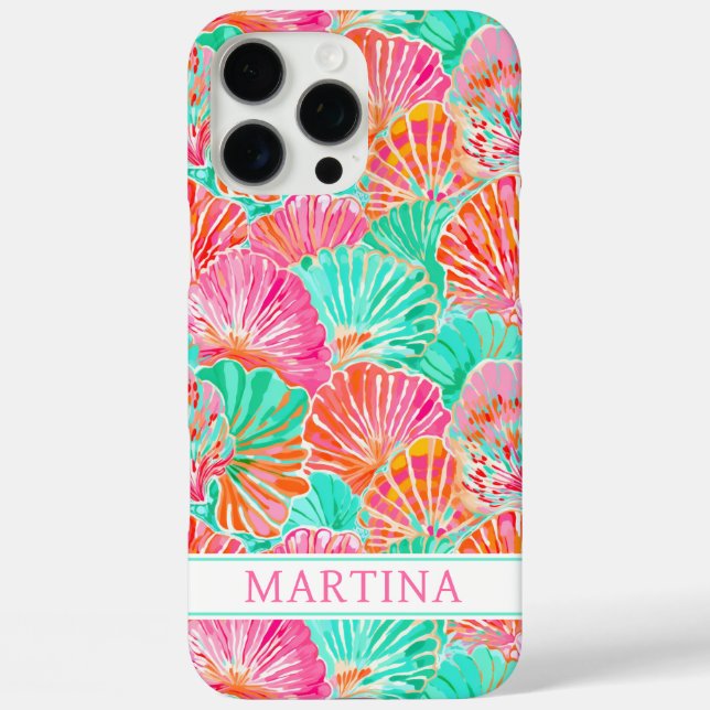 Colorful Shells Monogrammed Case-Mate iPhone Case (Back)