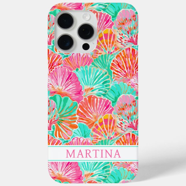 Colorful Shells Monogrammed  Case-Mate iPhone Case (Back)