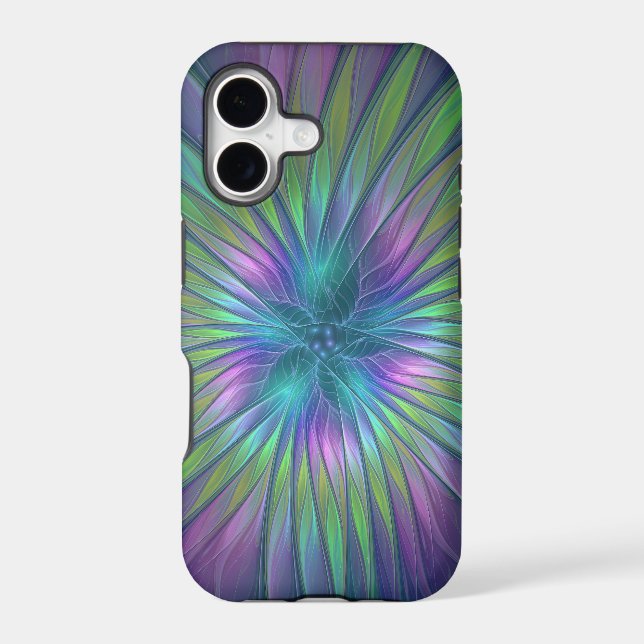 Colorful Shiny Fantasy Flower Abstract Fractal Art (Verso)