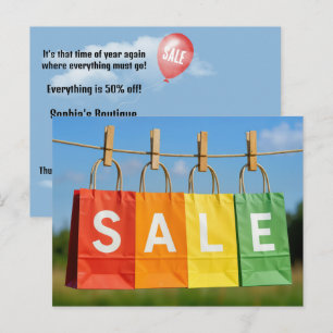 Colorful Shopping Bags Sale On Line Postcard