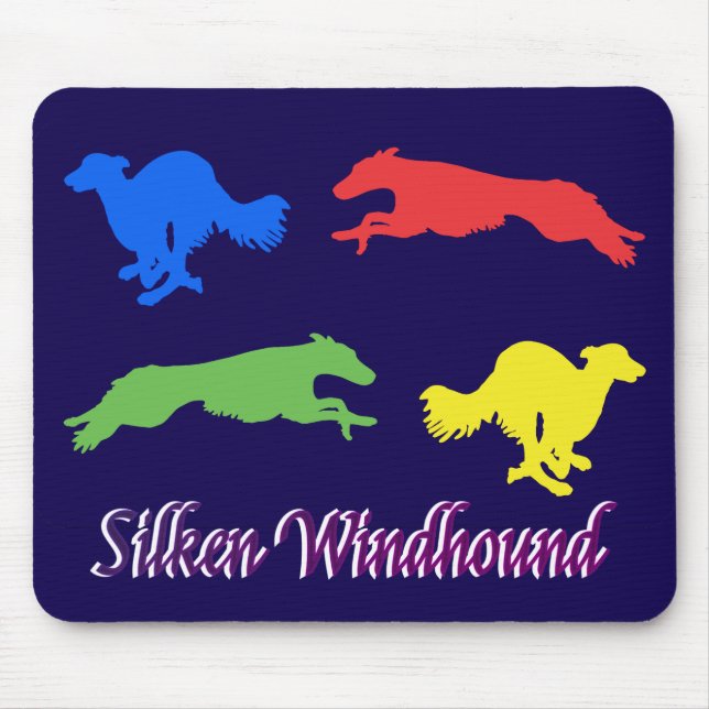 Colorful Silken Windhounds  Mouse Pad (Front)