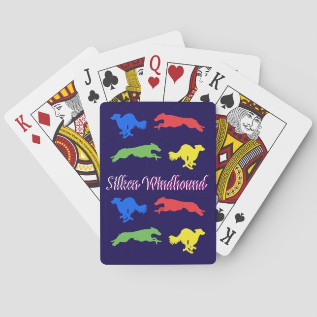 Colorful Silken Windhounds  Playing Cards (Back)