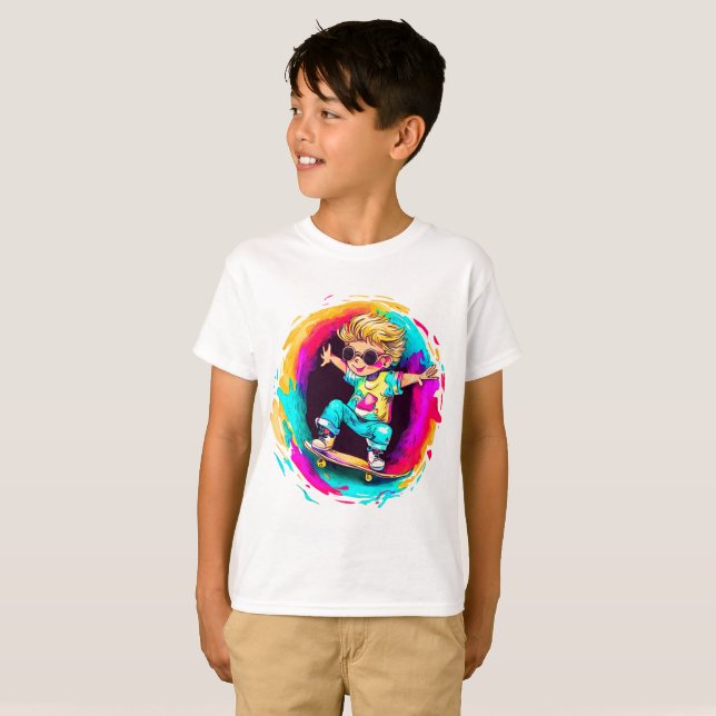 COLORFUL SKATER FUN! T-Shirt (Front Full)