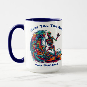 Colorful Skeleton Surfer Mug