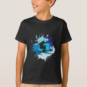 Colorful Skiing Outfit Nordic Skier Ski T-Shirt