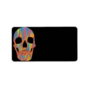 Colorful Skull Address Label