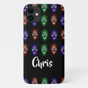 Colorful skull heads iPhone 11 case