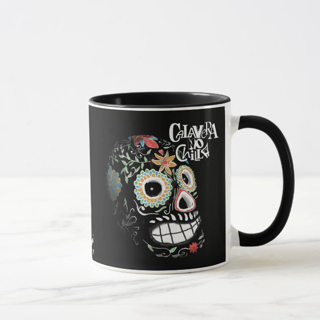Colorful skull mug with fun designs for Halloween (Right)