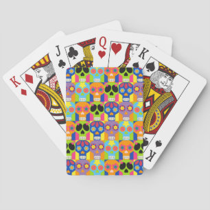 Colorful Skulls Design Playing Cards