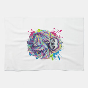 Colorful Sloth Cute Animal Art Funny Graphic Tee T Kitchen Towel