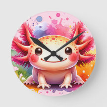Colorful smiling Axolotl as a graphic