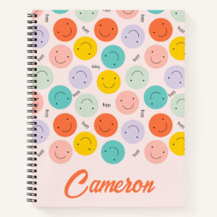 Colorful Smiling Happy Face Pattern Notebook