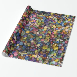 Colorful Smooth Shiny Rocks and Pebbles Wrapping Paper
