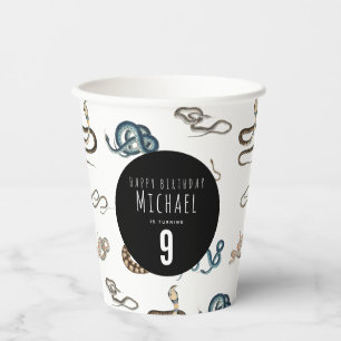 Colorful Snakes Reptile Animal Birthday Party Paper Cups