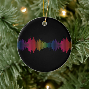 Colorful Sound Wave Ceramic Ornament