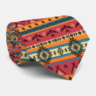 Colorful Southwestern Native American Pattern Tie