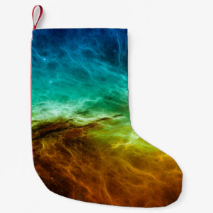 Colorful space nebula background,abstract,astronom small christmas stocking