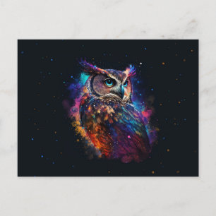 Colorful Space Owl                                 Postcard