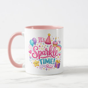 Colorful Sparkle Time Birthday Party Coffee Mug