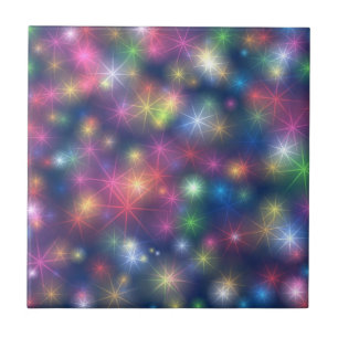 Colorful Sparkles Party Lights Tile