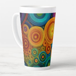 Colorful Spiral Abstract Pattern Geometric Swirl Latte Mug